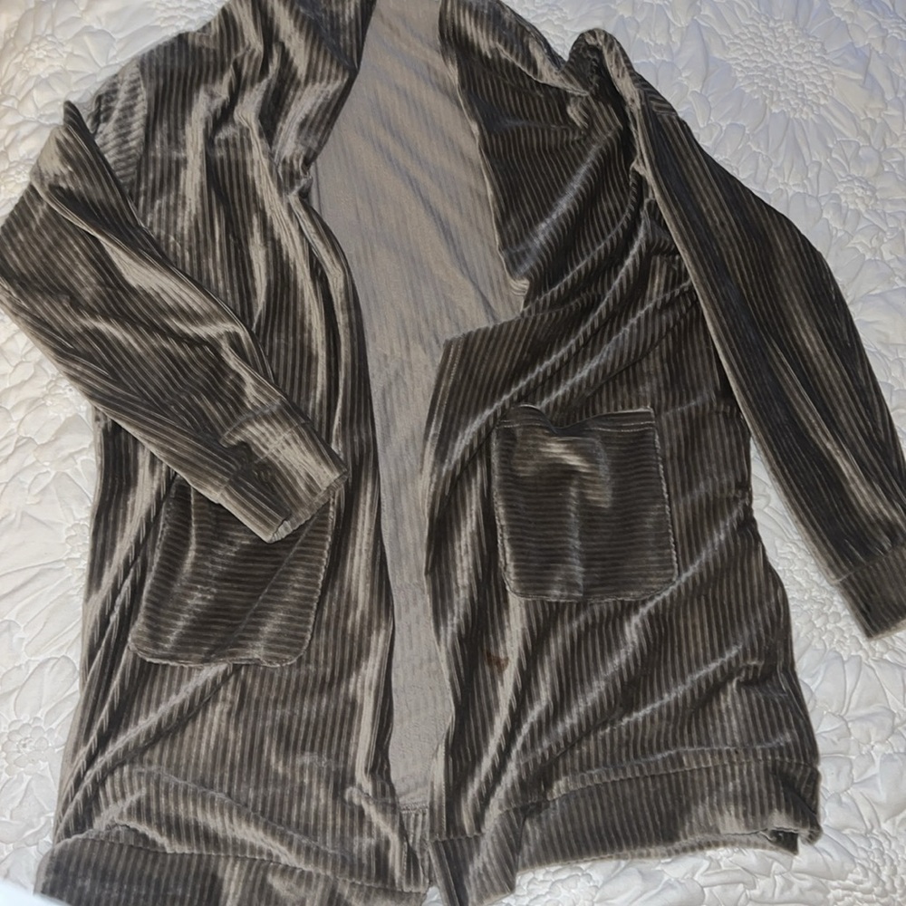 Velvet silver gray cardigan